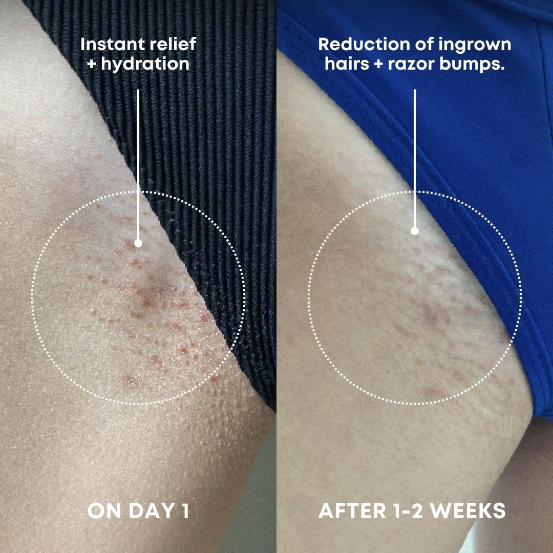 Bushbalm scrub being applied in shower demonstrating smoother skin results