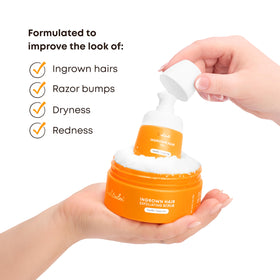 Bushbalm ingrown hair oil dropper dispensing a nourishing oil for hydration