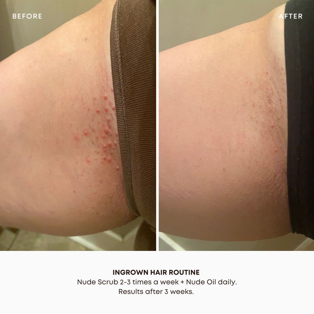 Bushbalm Nude scrub in hand demonstrating easy application and exfoliating action