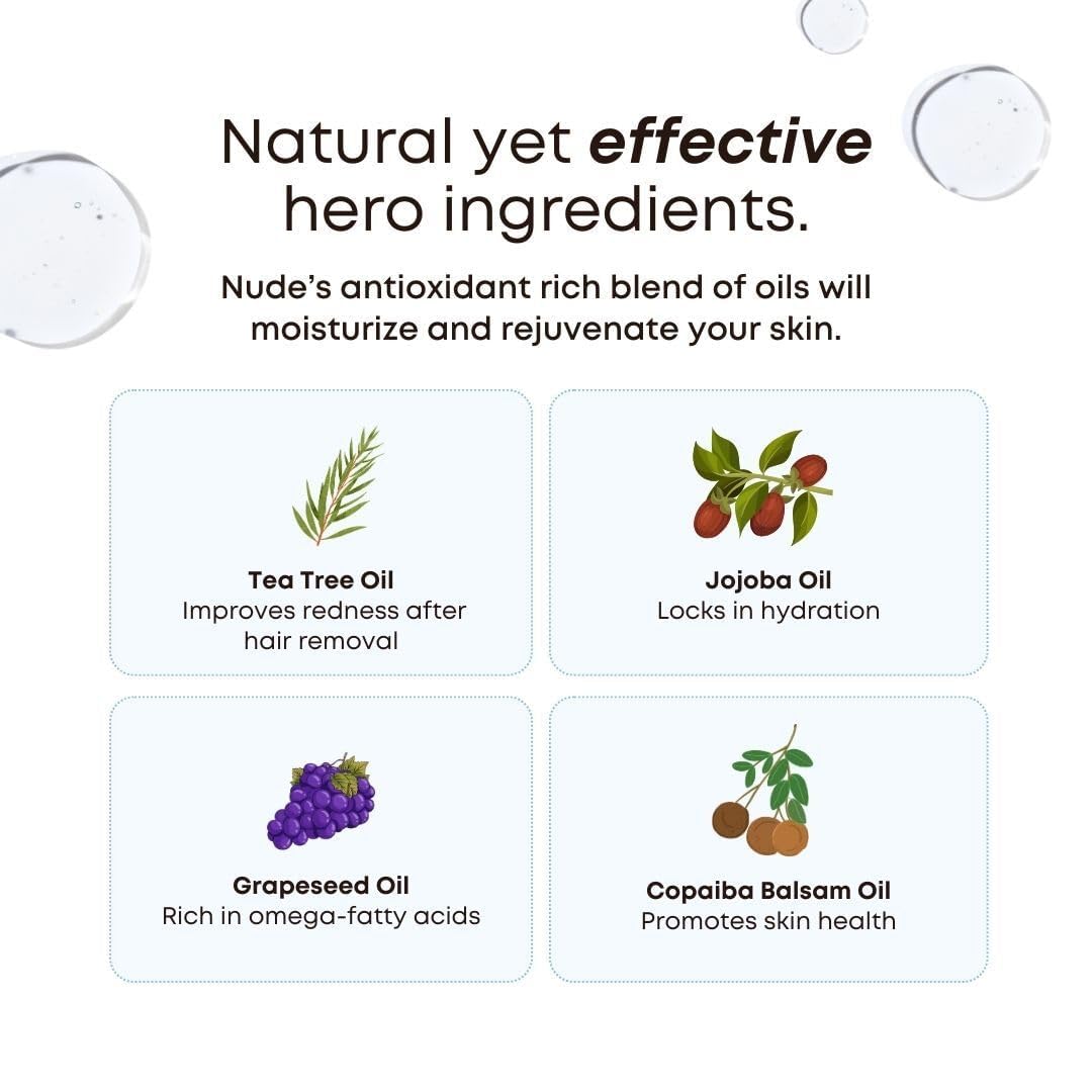 Bushbalm oil being applied after shower to soothe skin and reduce bumps