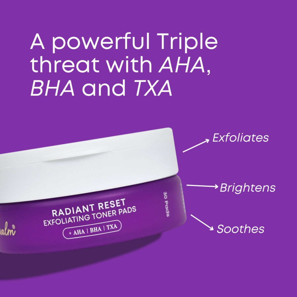 Bushbalm pad texture close-up highlighting gentle exfoliation