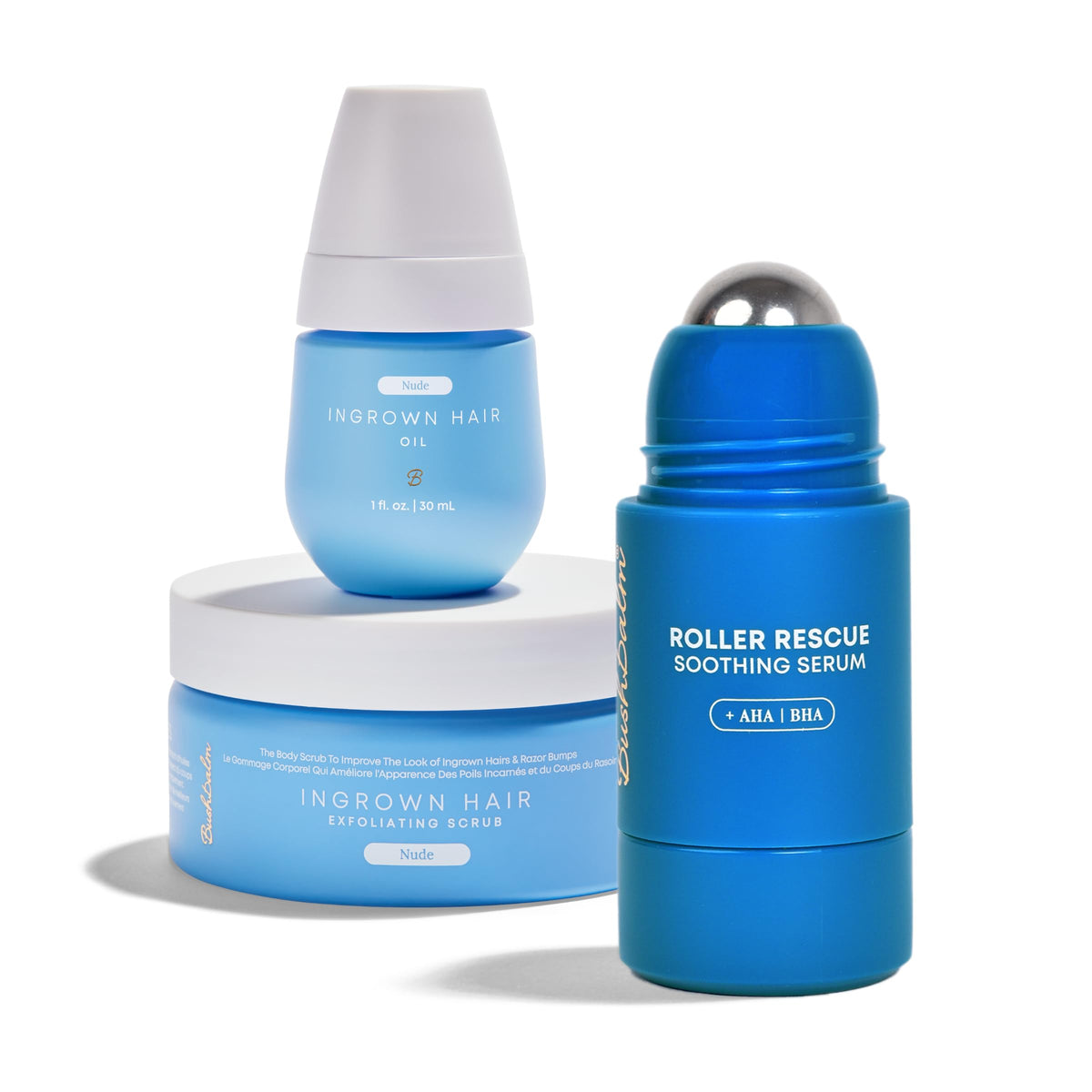 Bushbalm Roller Rescue front view showing compact bottle and cooling benefit
