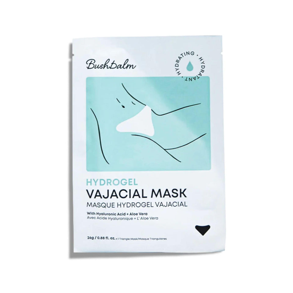 Bushbalm triangle mask front packaging showing product and benefits