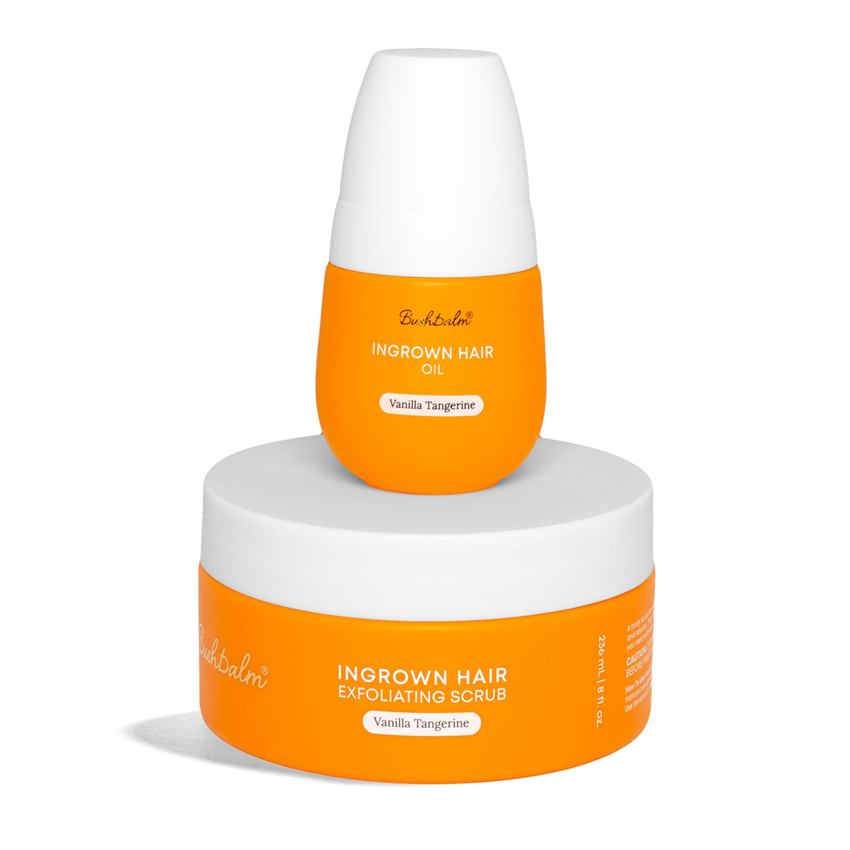 Bushbalm front packaging showing the Vanilla Tangerine duo and benefits
