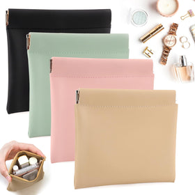 BUSOHA front view of four mini pouches showing color options and compact benefit