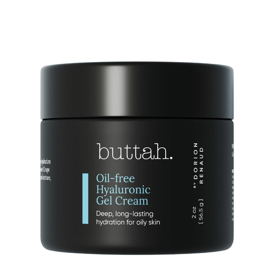 buttah front packaging showing sleek jar and branding, highlights lightweight benefit