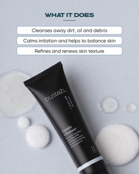 buttah gel texture on fingertip showing lightweight feel for gentle cleansing