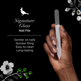 butter LONDON glass file texture close-up revealing fine etching for smooth edges