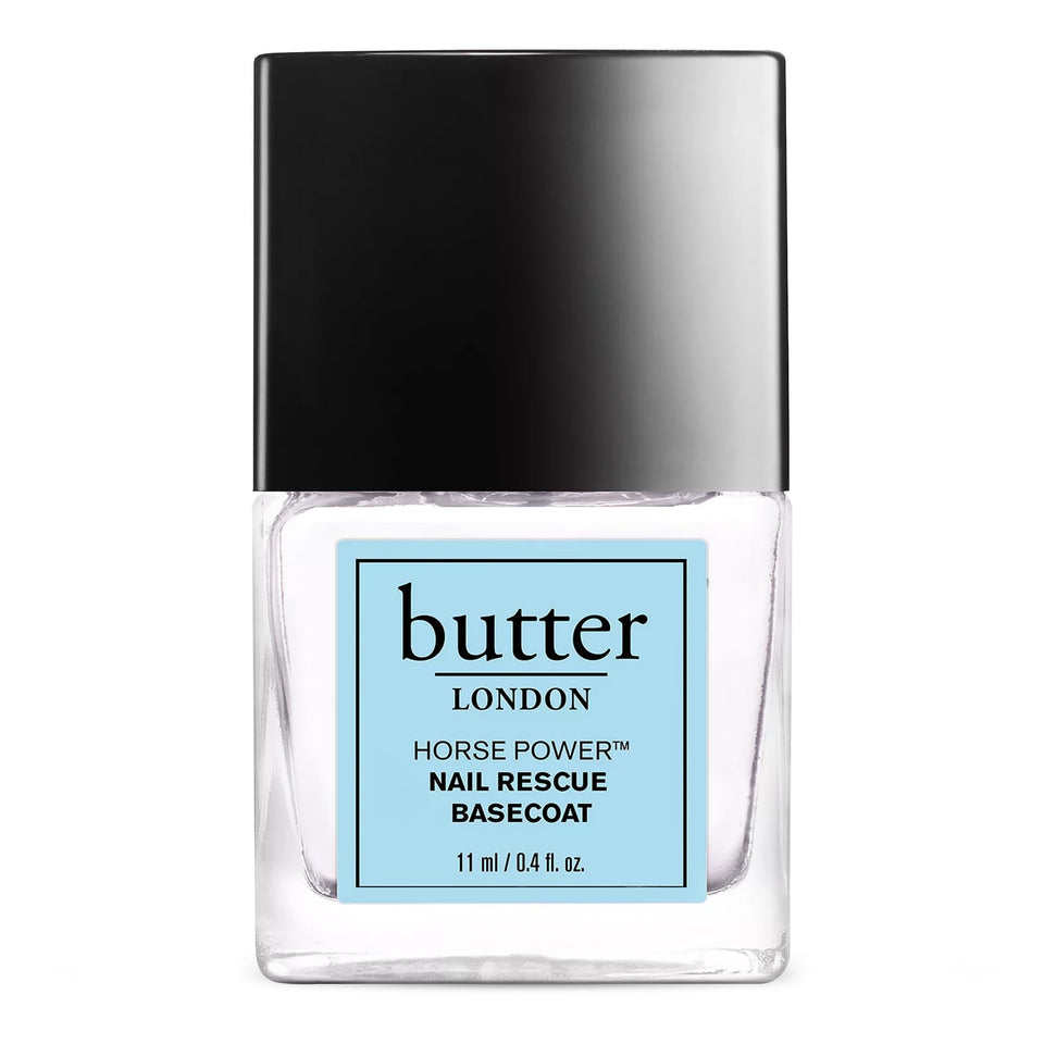 butter LONDON front bottle showing clear basecoat and label, protective primer benefit