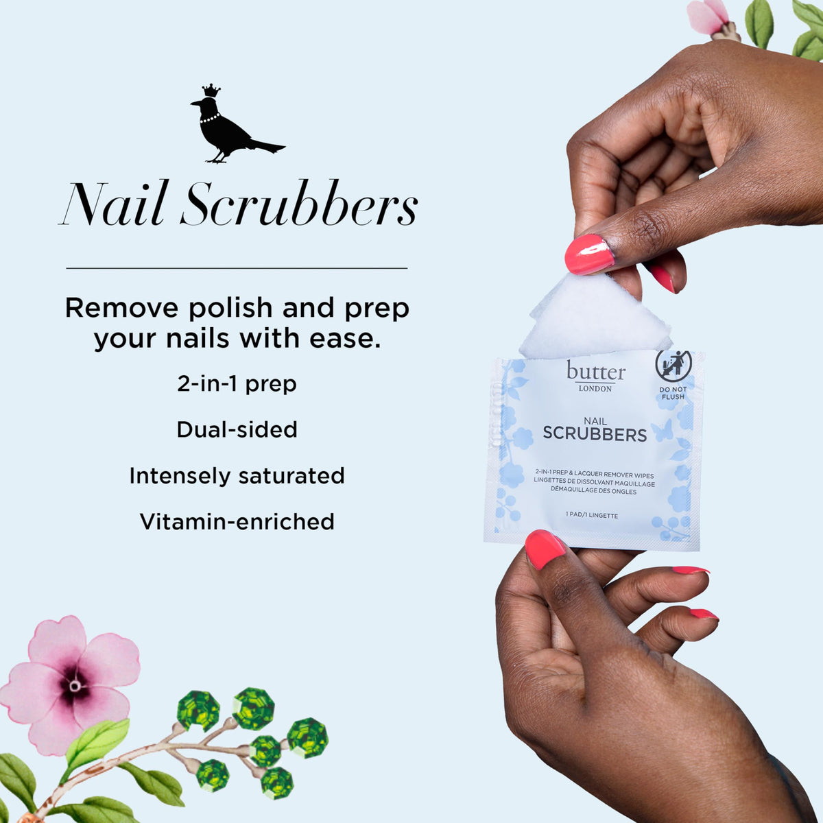 butter LONDON close-up of textured pad side removing stubborn polish efficiently