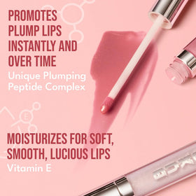 Buxom AO Clair worn on model smiling for plumping, flattering effect