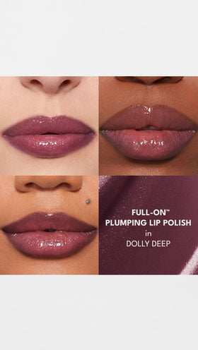 Buxom close-up shimmer texture highlighting reflective, high-shine finish