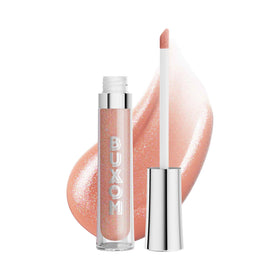 BUXOM gloss tube front view showing Celeste high-shine finish benefit