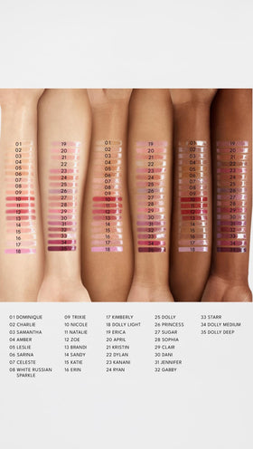 Buxom lip plumper in use on model demonstrating instant fuller look