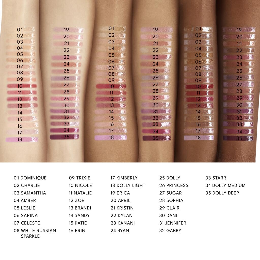 BUXOM ingredients label close-up emphasizing vitamins A and E for moisture