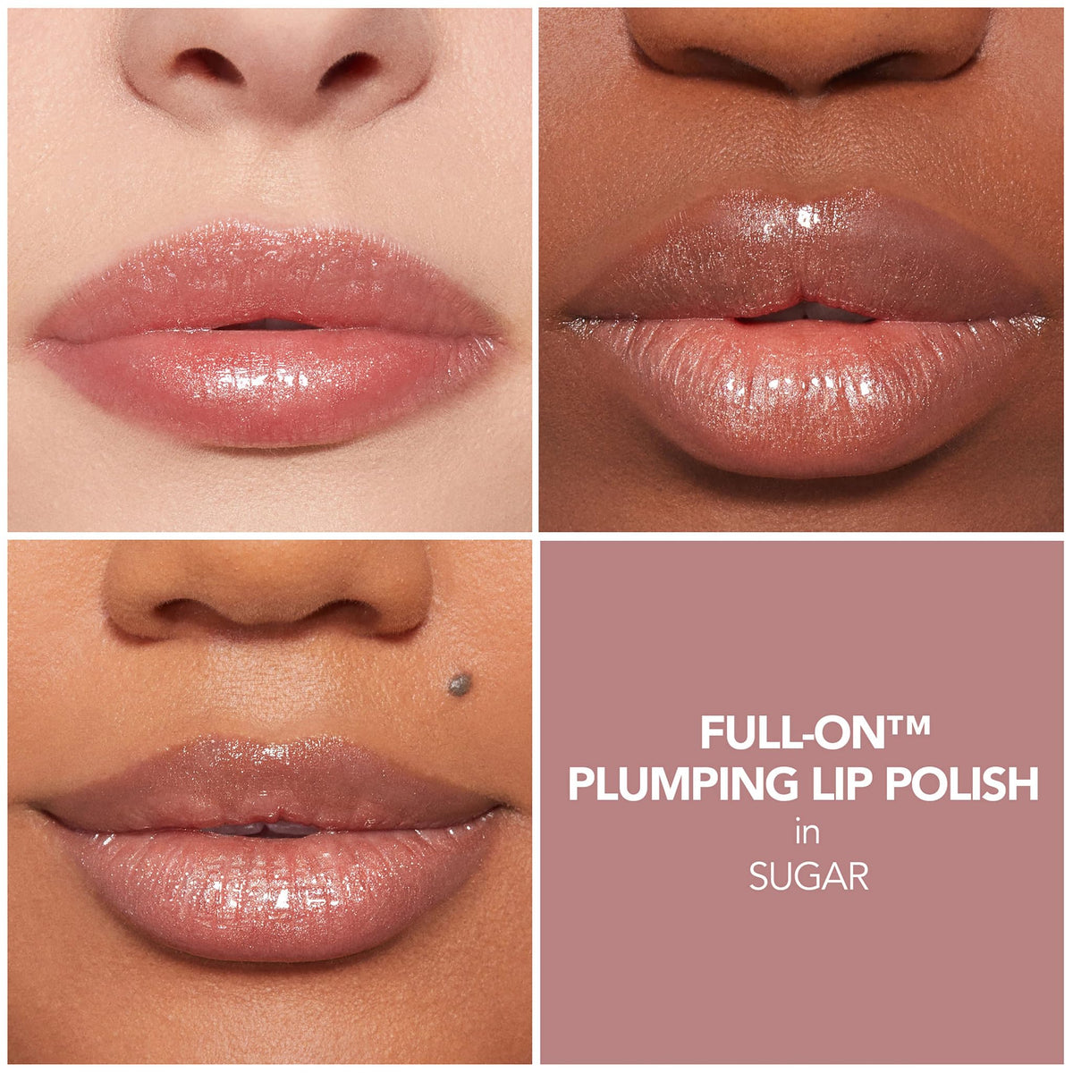 BUXOM close-up of gloss texture highlighting shimmer and hydrating finish