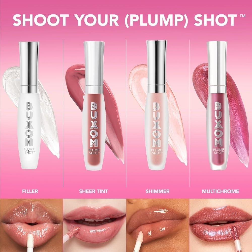 Buxom lip serum being applied showing cooling sensation and instant shine