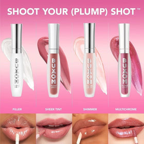Buxom lip serum being applied showing cooling sensation and instant shine