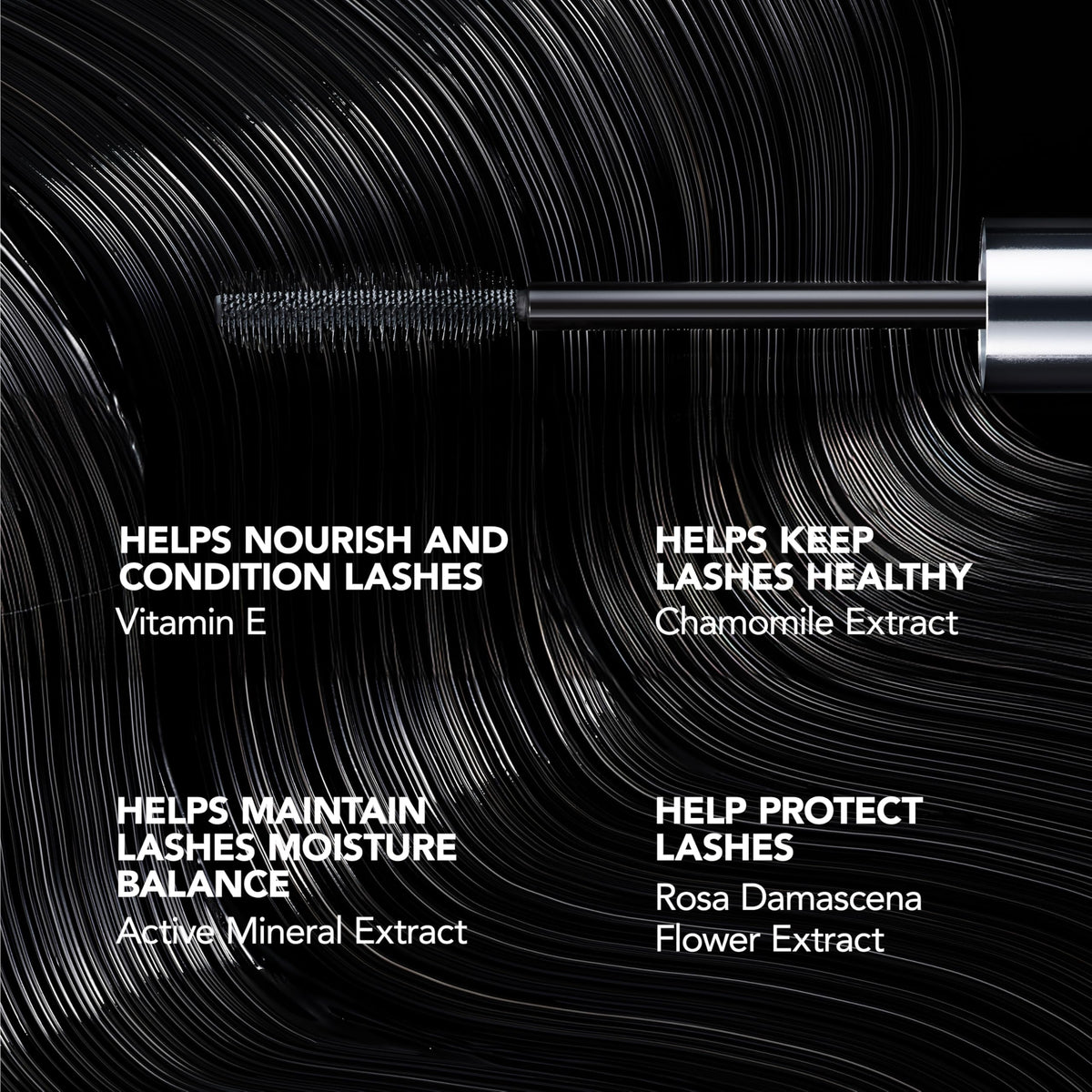Buxom open tube tip revealing dense formula that builds volume without clumps