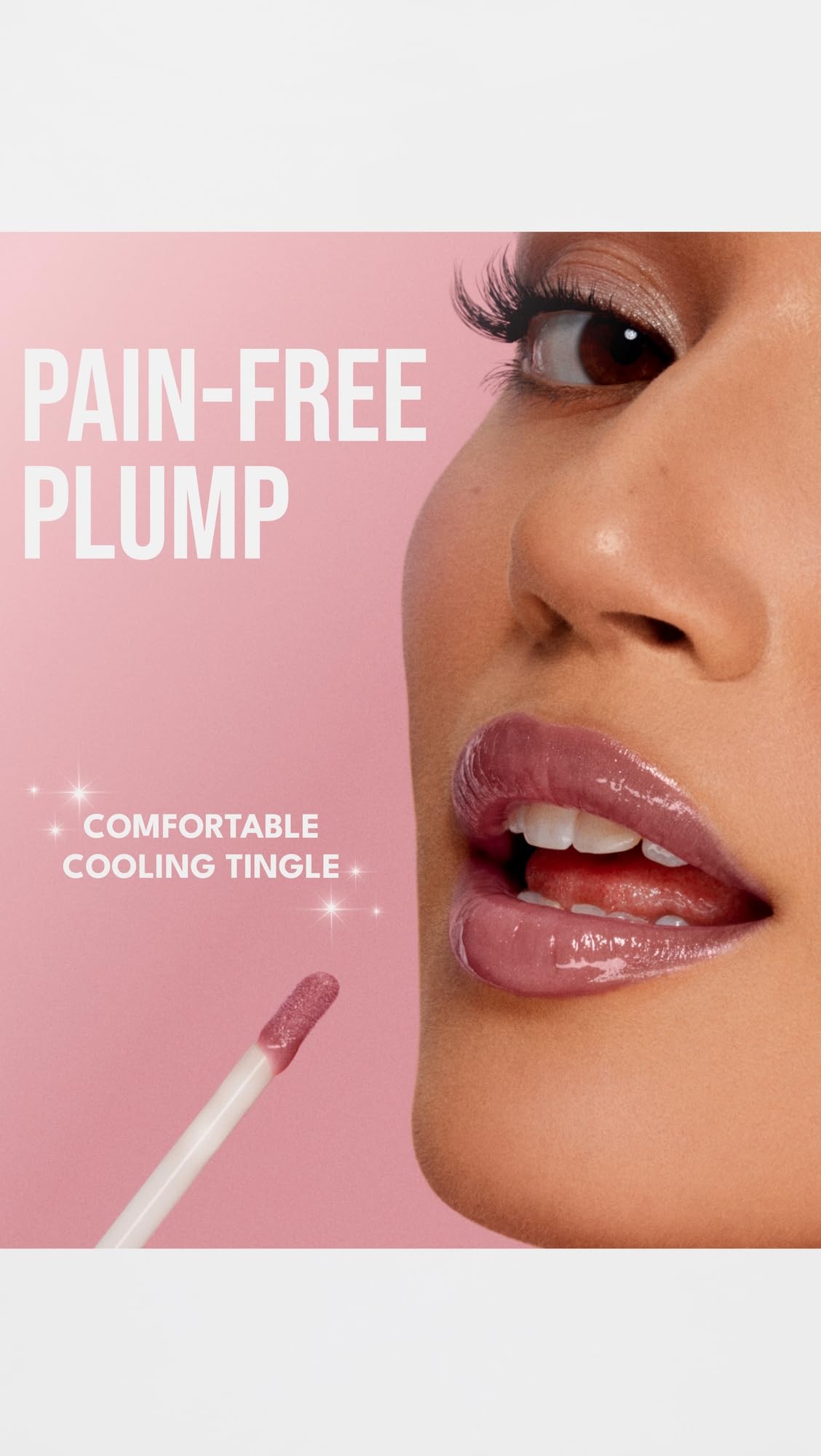 Buxom open tube wand and gloss displaying creamy, weightless formula