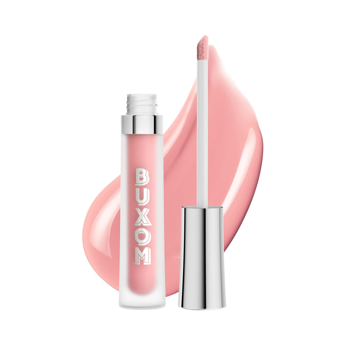 BUXOM front tube of Pink Champagne lip cream showing label and shine