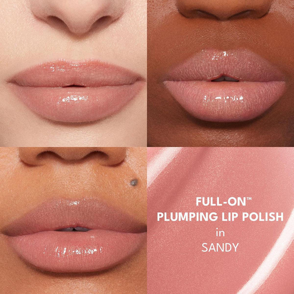 BUXOM swatch of Sandy on skin showing shimmer and true color benefit