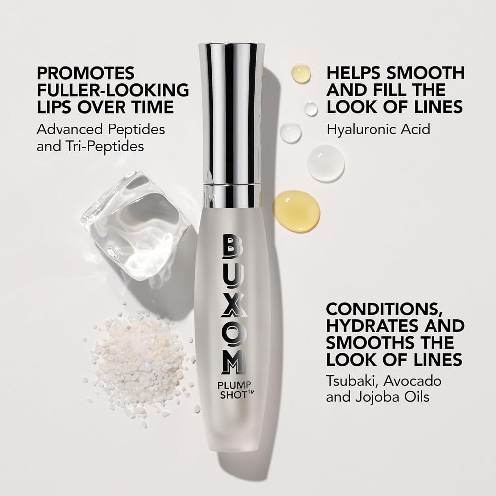 Buxom serum texture close-up highlighting smooth, non-sticky gloss finish