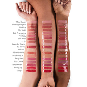 Buxom White Russian swatches on skin showing buildable neutral color payoff