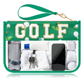 BuyCard clear pouch front view showing waterproof visibility and organized contents