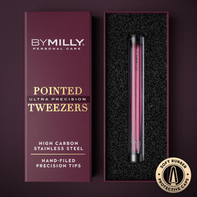 By MILLY close-up of needle-fine tips highlighting precise alignment for single-hair grip