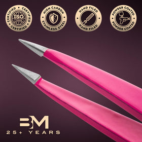 By MILLY tweezers held in hand to show scale and control for delicate grooming