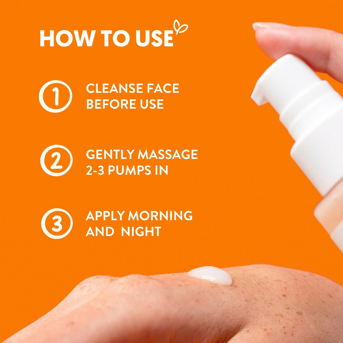By Nature applying serum on hand to show absorbency and hydrating effect