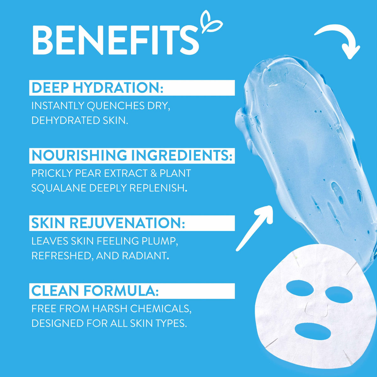By Nature sheet mask applied on face demonstrating comfortable fit