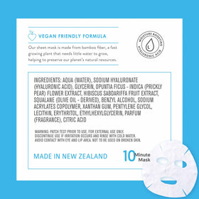 By Nature open sheet mask soaked in serum showing glossy texture