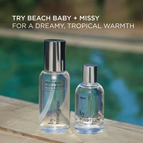 By Rosie Jane mist applied to hair, leaves strands lightly scented and refreshed