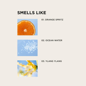 By Rosie Jane label close-up highlighting Beach Baby scent notes and clarity