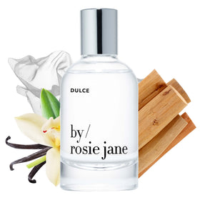 By Rosie Jane bottle front view showing clean packaging and sweet vanilla benefit
