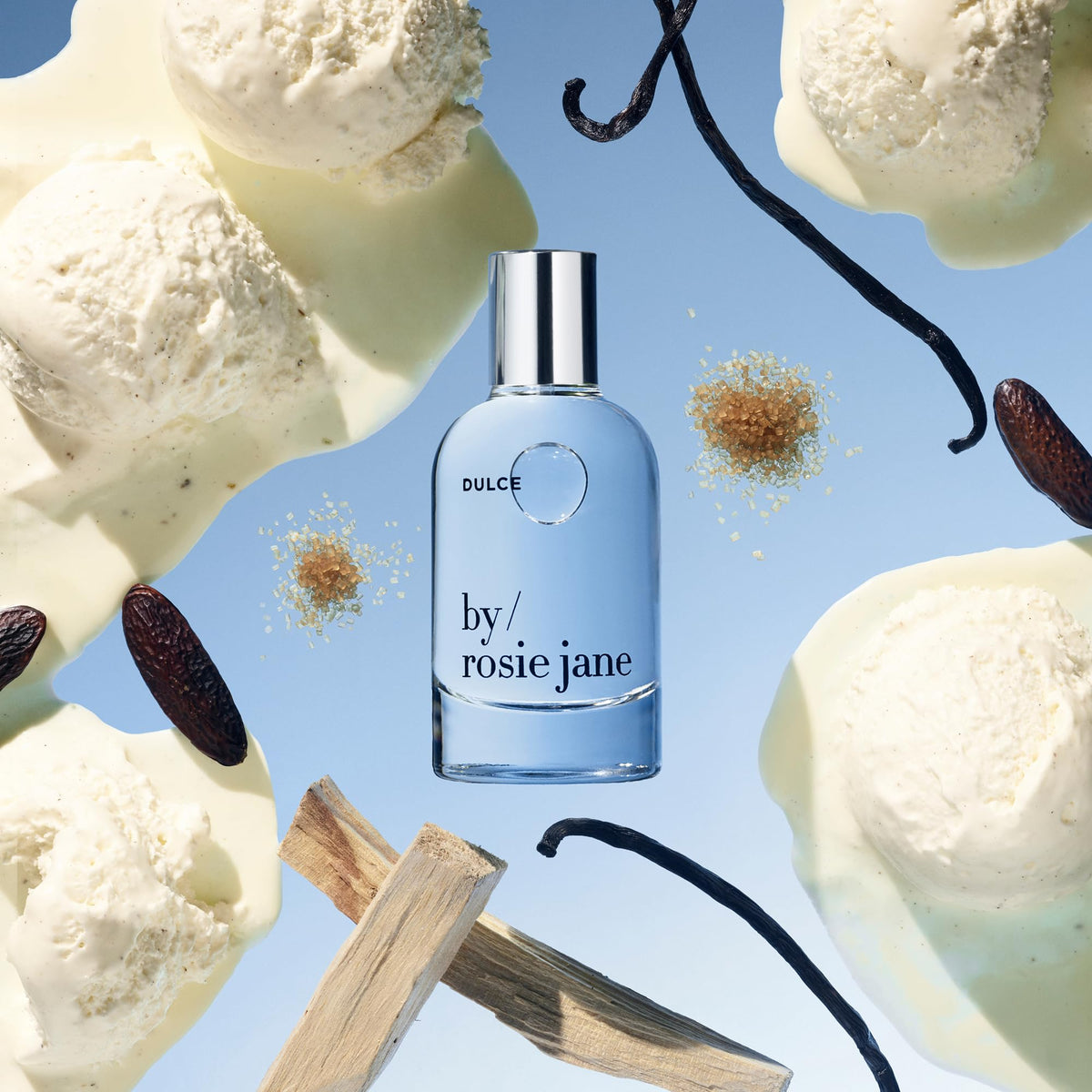 By Rosie Jane Dulce label close-up highlighting clean ingredients and clarity benefit