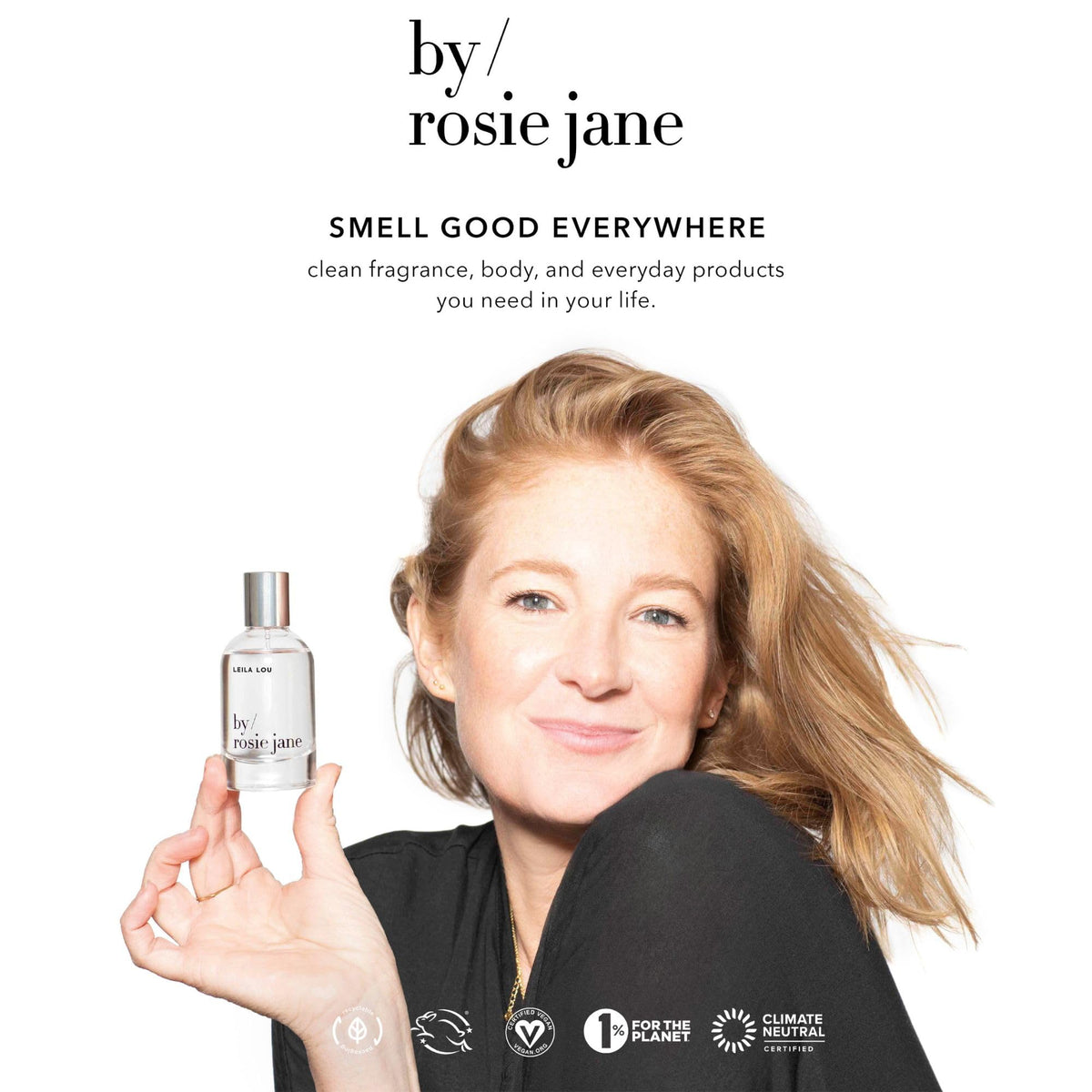 By Rosie Jane perfume in a purse lifestyle scene offering on-the-go freshness benefit