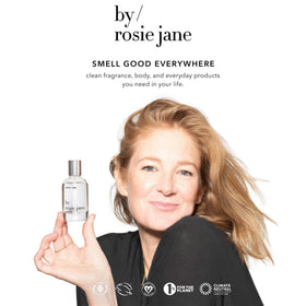 By Rosie Jane perfume in a purse lifestyle scene offering on-the-go freshness benefit