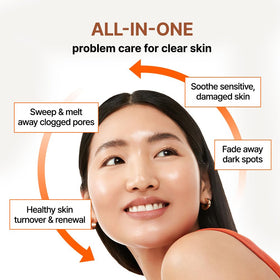 BY WISHTREND cotton pad application showing gentle sweep to reduce dead skin and smooth texture benefit