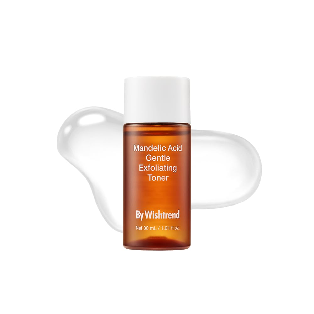 BY WISHTREND front packaging showing mandelic toner, clear labeling and benefit