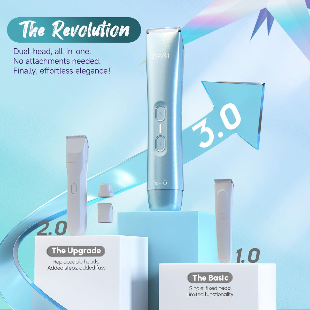 BYART dermaplane head used on cheek for smooth finish and makeup-ready skin