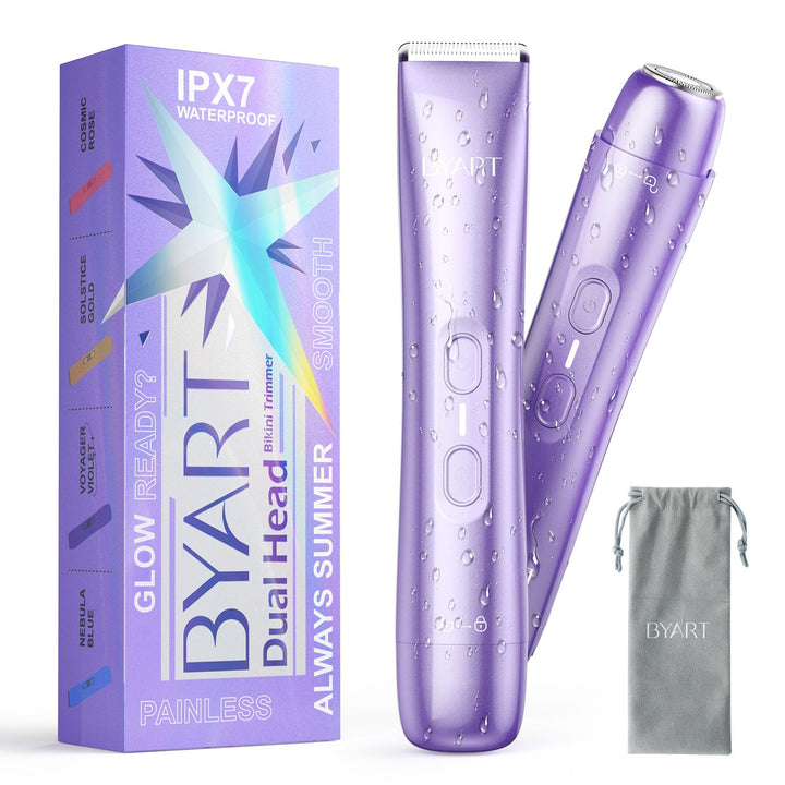 BYART front view of the dual-head trimmer showing ergonomic design and portability
