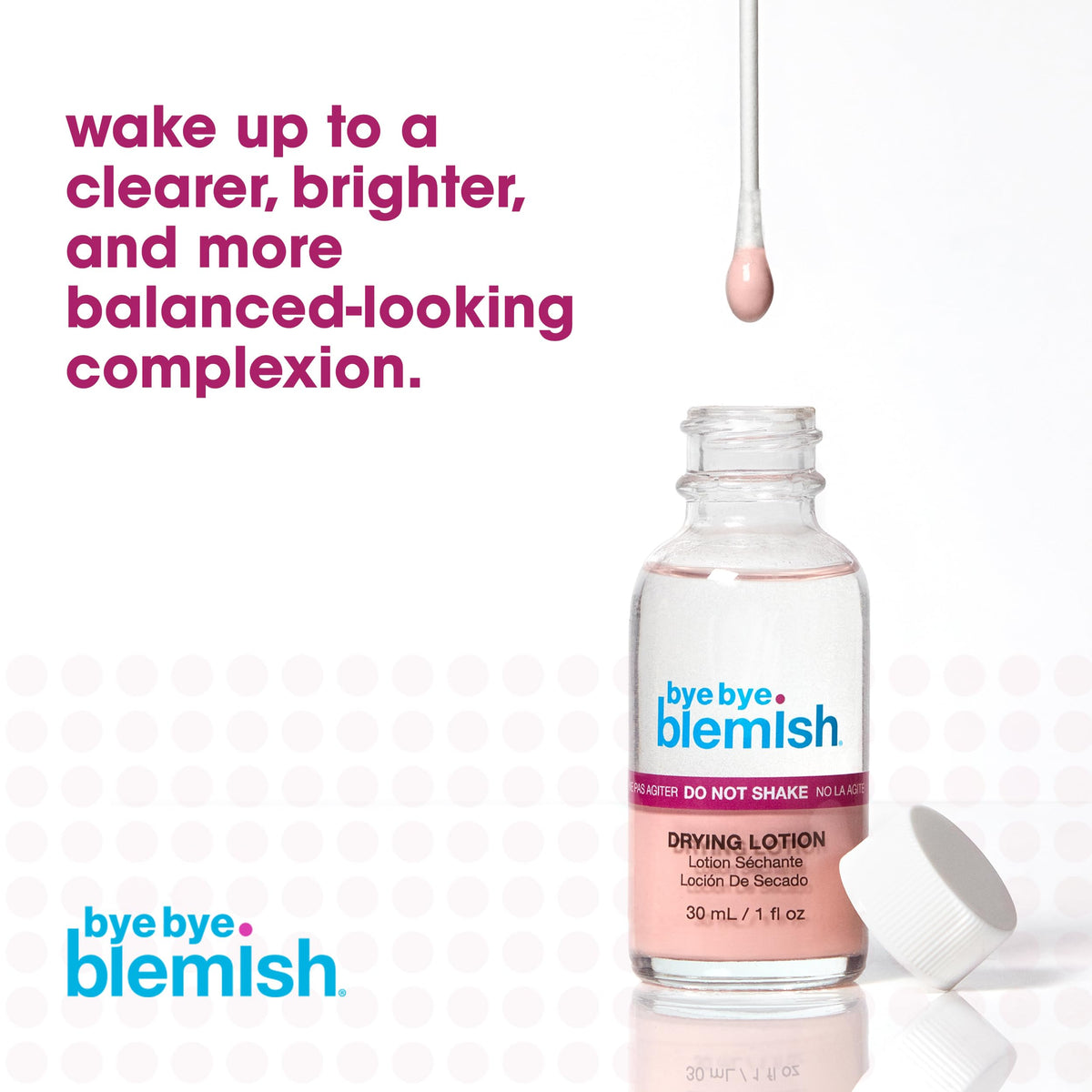 Bye Bye Blemish application on cheek showing targeted dab method benefit focused treatment