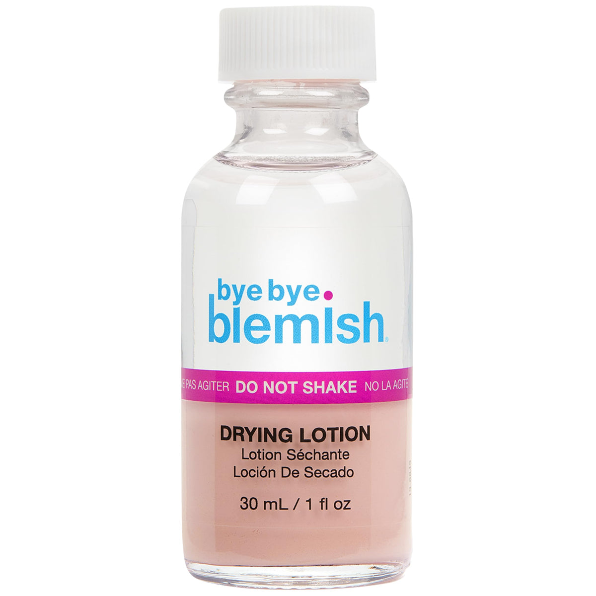 Bye Bye Blemish front packaging showing bottle and clear labeling benefit clear spot care