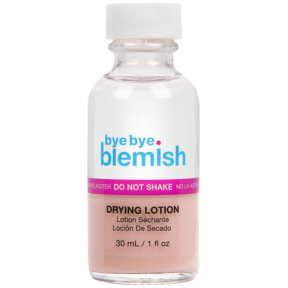Bye Bye Blemish front packaging showing bottle and clear labeling benefit clear spot care