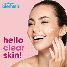 Bye Bye Blemish label close-up highlighting ingredients and easy-to-read directions benefit clarity
