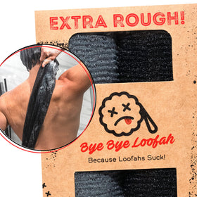 Bye Bye Loofah front packaging showing two-color 2-pack and product benefits