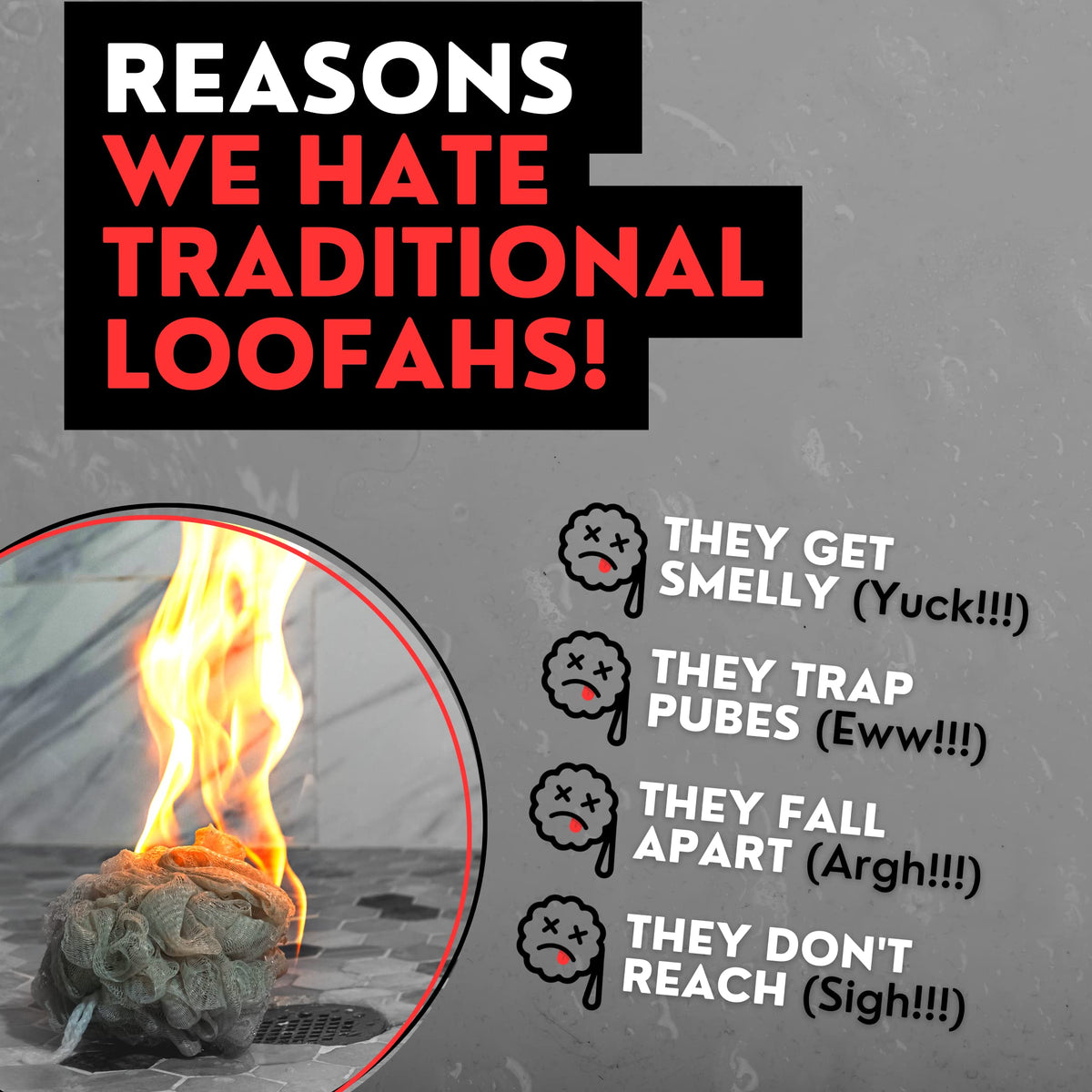 Bye Bye Loofah stitching and edge close-up showing durable construction benefit